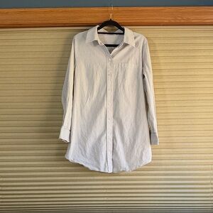 Soft Surroundings Navy and White Striped Shirt